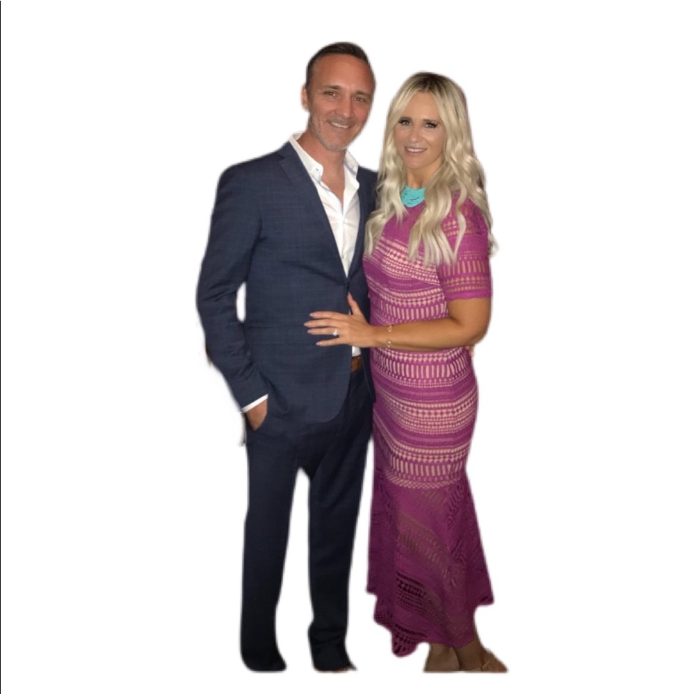 Chelsea28 Raspberry mermaid midi dress